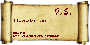 Ilovszky Saul névjegykártya